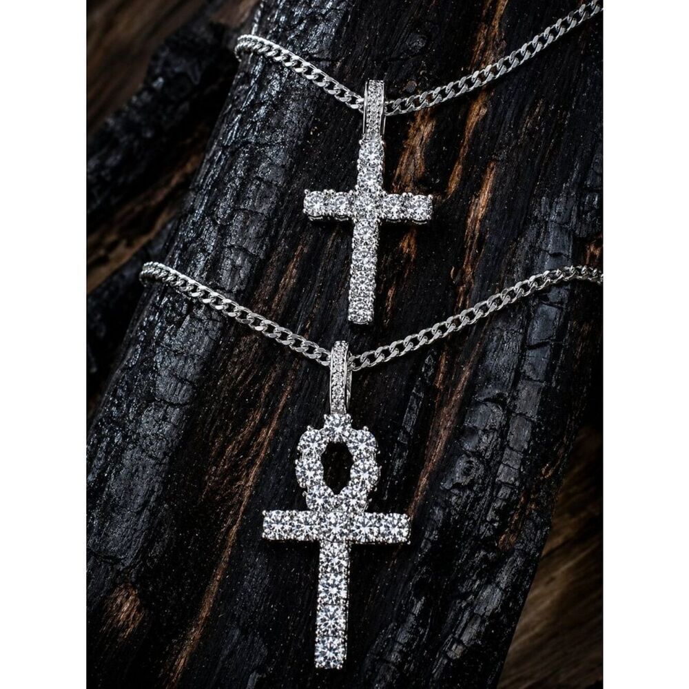 Stainless Steel Cross & Ankh Necklace set